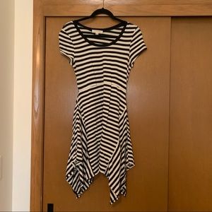 Cap-sleeve Striped Dress